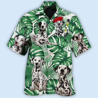 Dalmatian And Tropical Leaf - Hawaiian Shirt - Owls Matrix LTD