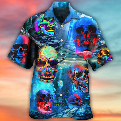 Skull Style Deep In The Ocean - Hawaiian Shirt - Owls Matrix LTD