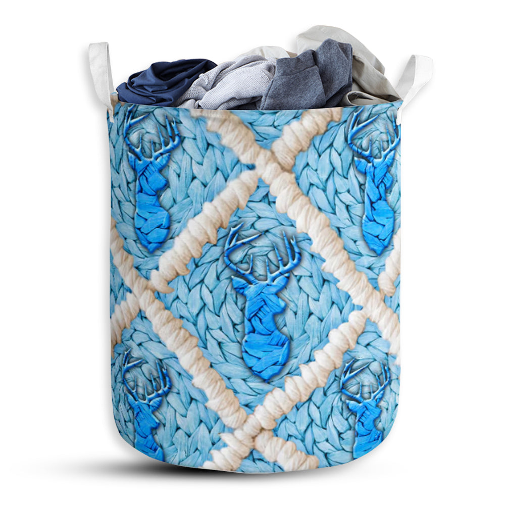 Deer Ceramic Blue Style - Laundry Basket - Owls Matrix LTD