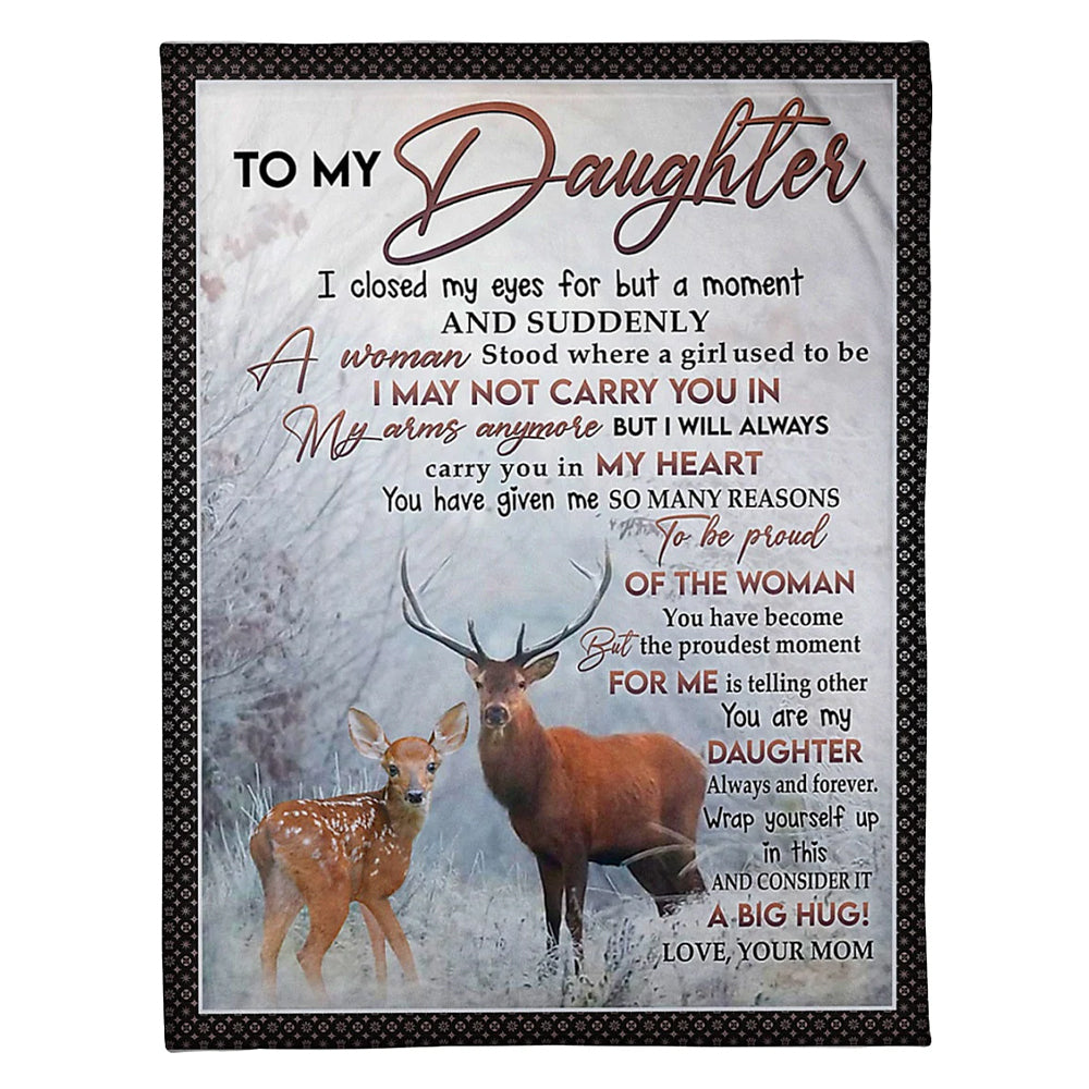 50" x 60" Deer My Heart Amazing Gift For Daughter - Flannel Blanket - Owls Matrix LTD