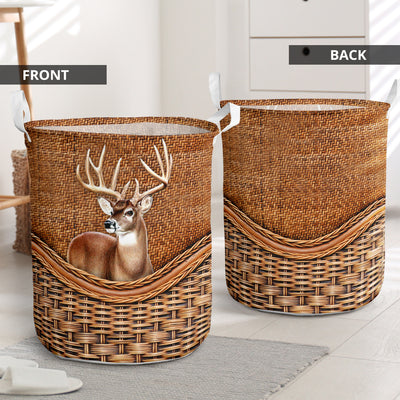 Deer Rattan Teaxture Style - Laundry Basket - Owls Matrix LTD