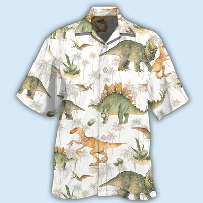 Dinosaur Strong Big Tropical Style - Hawaiian Shirt - Owls Matrix LTD