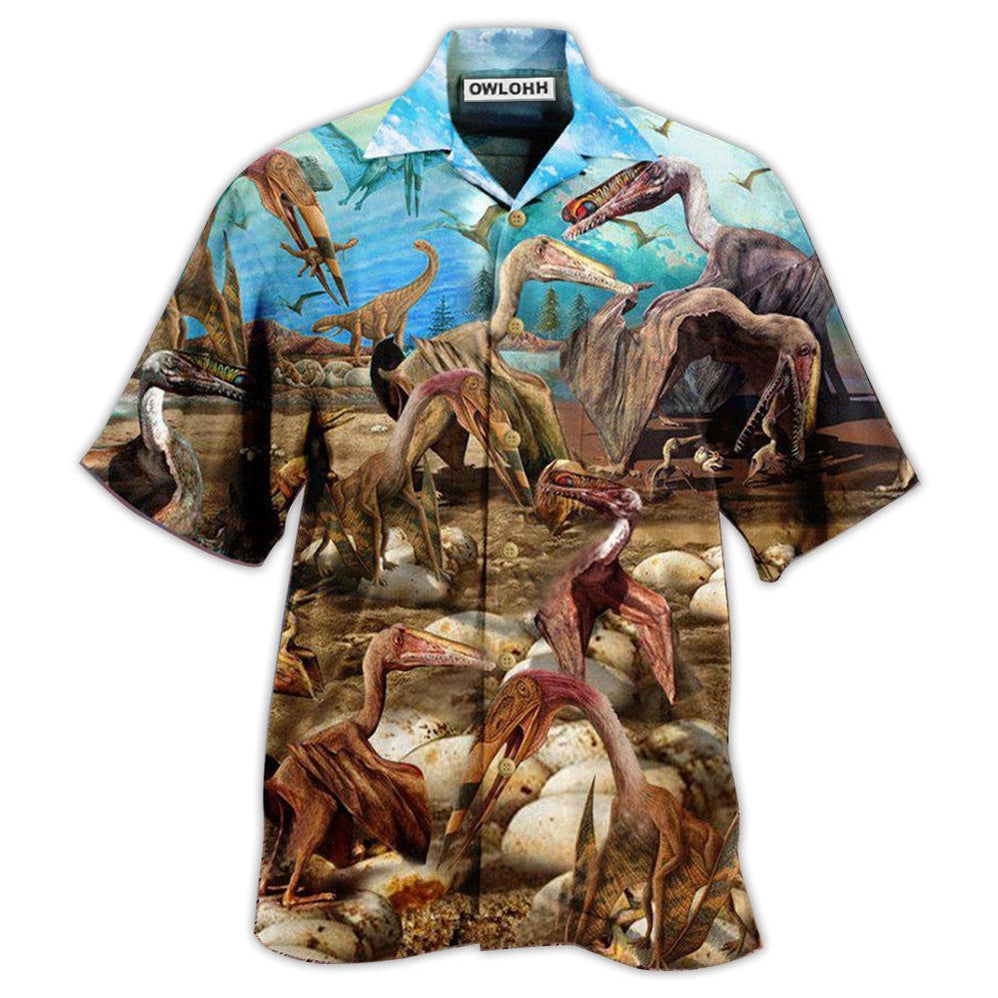 Hawaiian Shirt / Adults / S Dinosaur Born To Be King Of Sky Freedom - Hawaiian Shirt - Owls Matrix LTD