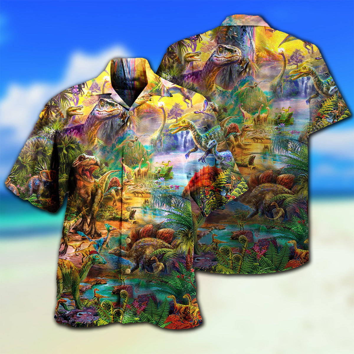 Dinosaur Colorful World Of Dinosaur - Hawaiian Shirt - Owls Matrix LTD