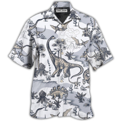 Hawaiian Shirt / Adults / S Dinosaur Jurassic Dinosaur Art Style - Hawaiian Shirt - Owls Matrix LTD