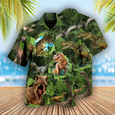 Dinosaur Let The World Hear You Strong Roar - Hawaiian Shirt - Owls Matrix LTD