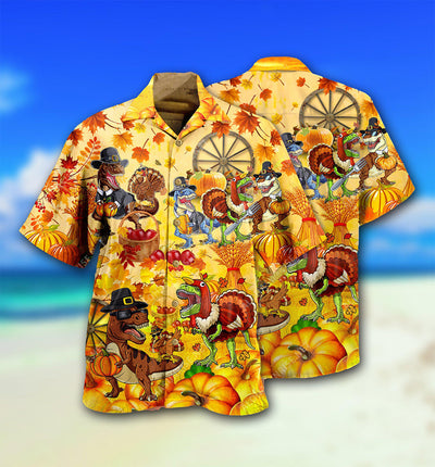 Dinosaur Lovely Autumn - Hawaiian Shirt - Owls Matrix LTD