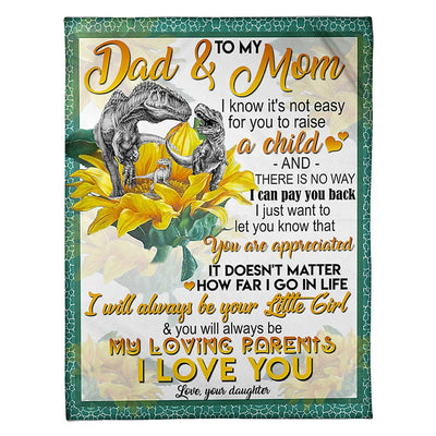 50" x 60" Dinosaur Lover Dad And Mom Dinosaur You Are Appreciated - Flannel Blanket - Owls Matrix LTD
