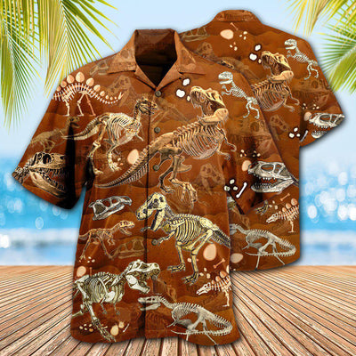 Dinosaur T-Rex Skull Vintage - Hawaiian Shirt - Owls Matrix LTD