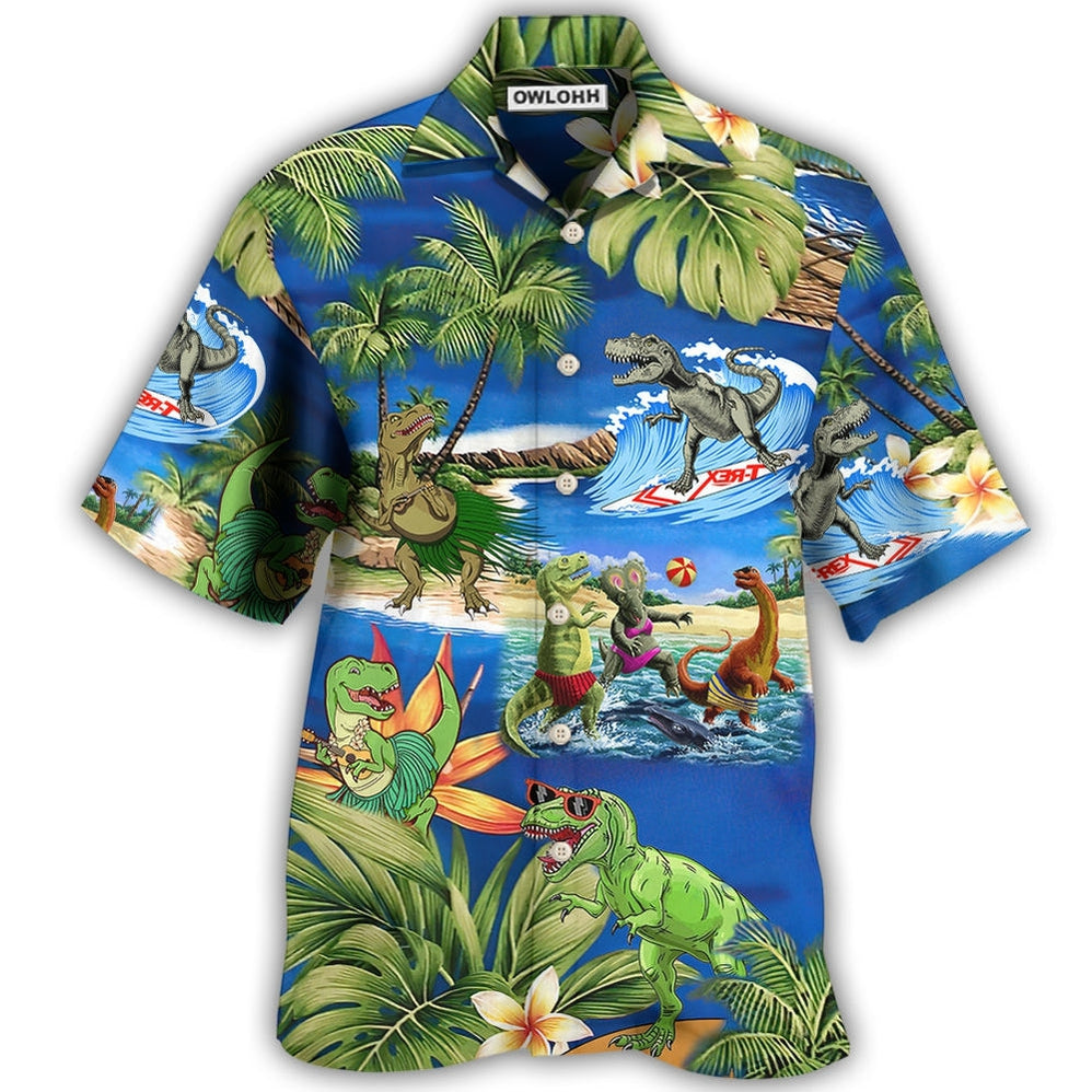 Hawaiian Shirt / Adults / S Dinosaur World Summer Beach - Hawaiian Shirt - Owls Matrix LTD