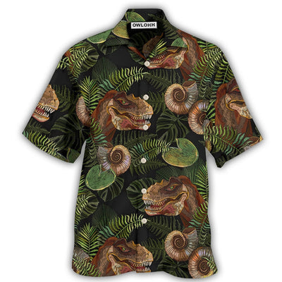 Hawaiian Shirt / Adults / S Dinosaur Tropical Leaves Cool Style - Hawaiian Shirt - Owls Matrix LTD