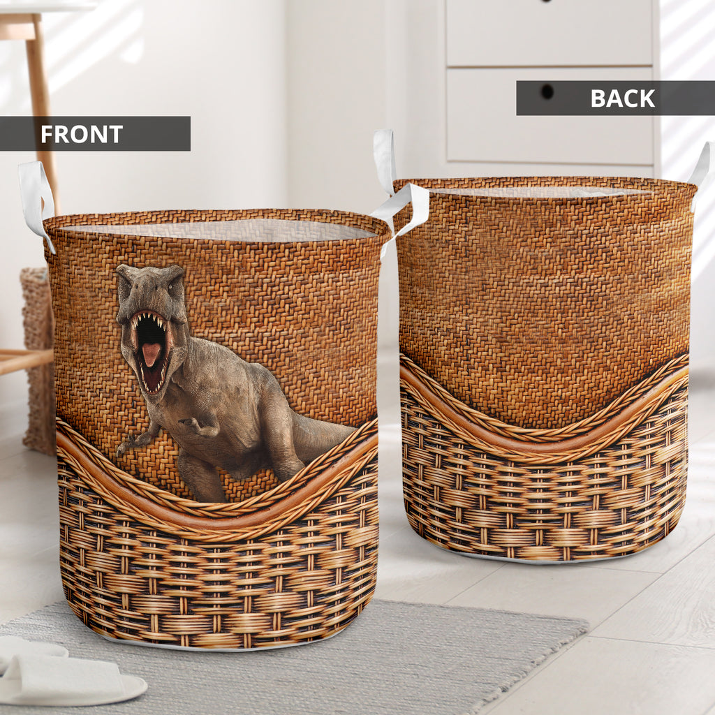 Dinosaur Rattan Teaxture - Laundry Basket - Owls Matrix LTD