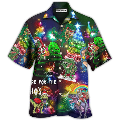 Hawaiian Shirt / Adults / S Dinosaur Bright In Christmas Night - Hawaiian Shirt - Owls Matrix LTD