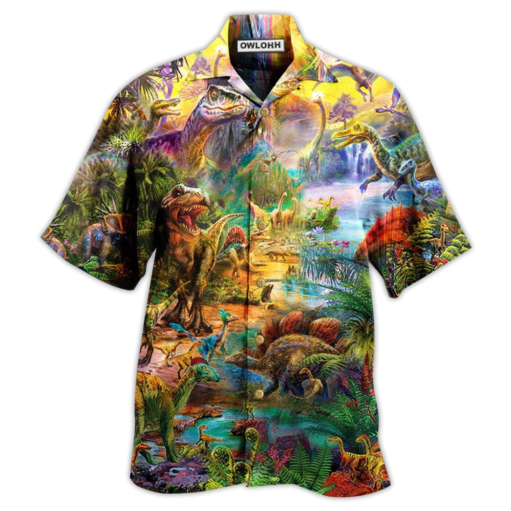 Hawaiian Shirt / Adults / S Dinosaur Colorful World Of Dinosaur - Hawaiian Shirt - Owls Matrix LTD