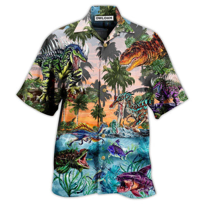 Hawaiian Shirt / Adults / S Dinosaur World Developmental Story - Hawaiian Shirt - Owls Matrix LTD