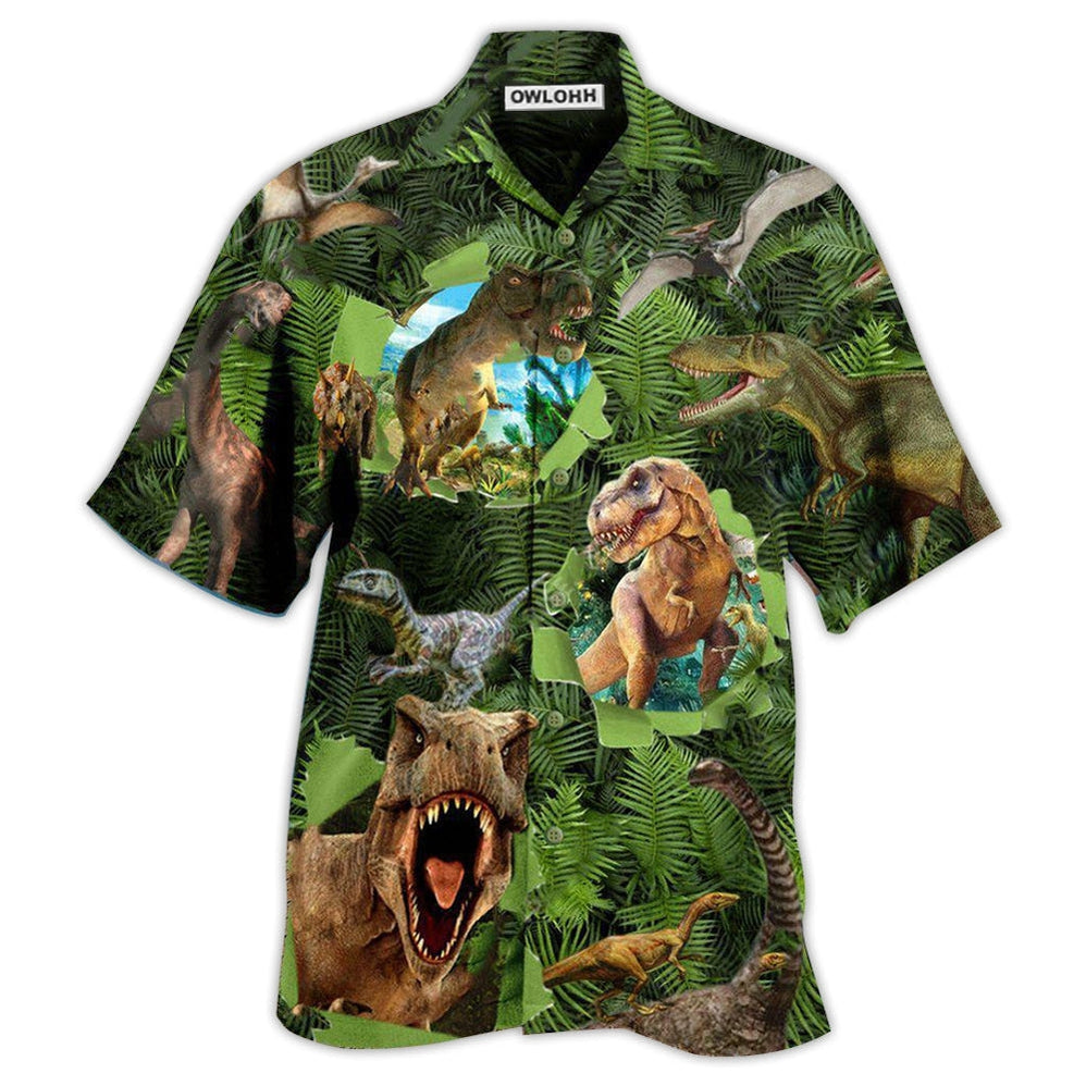 Hawaiian Shirt / Adults / S Dinosaur Let The World Hear You Strong Roar - Hawaiian Shirt - Owls Matrix LTD