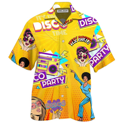 Hawaiian Shirt / Adults / S Disco It's Time To Party - Hawaiian Shirt - Owls Matrix LTD