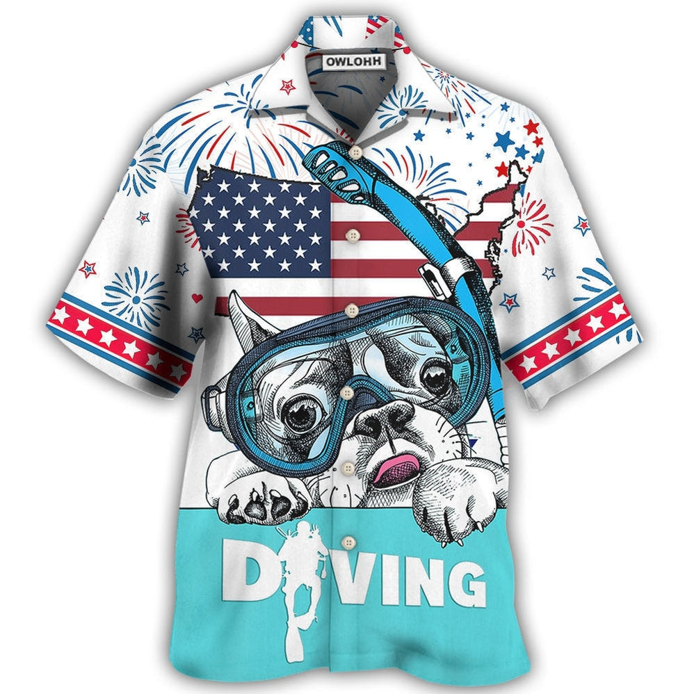 Hawaiian Shirt / Adults / S Diving Independence Day America - Hawaiian Shirt - Owls Matrix LTD