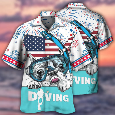 Diving Independence Day America - Hawaiian Shirt - Owls Matrix LTD