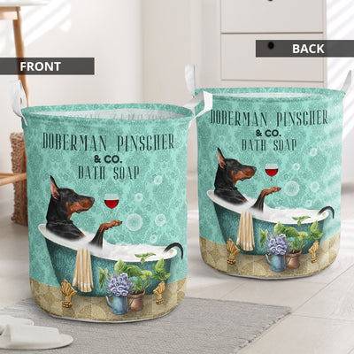 Doberman Pinscher Dog And Bath Soap - Laundry Basket - Owls Matrix LTD