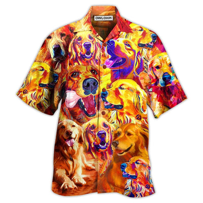 Hawaiian Shirt / Adults / S Golden Retriever Dad Ever - Hawaiian Shirt - Owls Matrix LTD