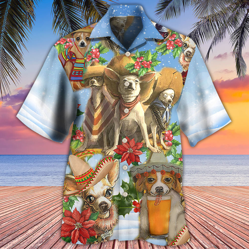 Chihuahua Loves Snow Merry Christmas - Hawaiian Shirt - Owls Matrix LTD