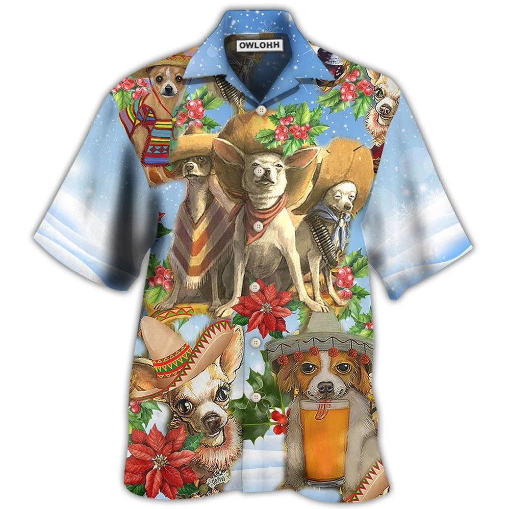 Hawaiian Shirt / Adults / S Chihuahua Loves Snow Merry Christmas - Hawaiian Shirt - Owls Matrix LTD
