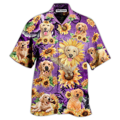 Hawaiian Shirt / Adults / S Golden Retriever Be A Sunflower Purple - Hawaiian Shirt - Owls Matrix LTD