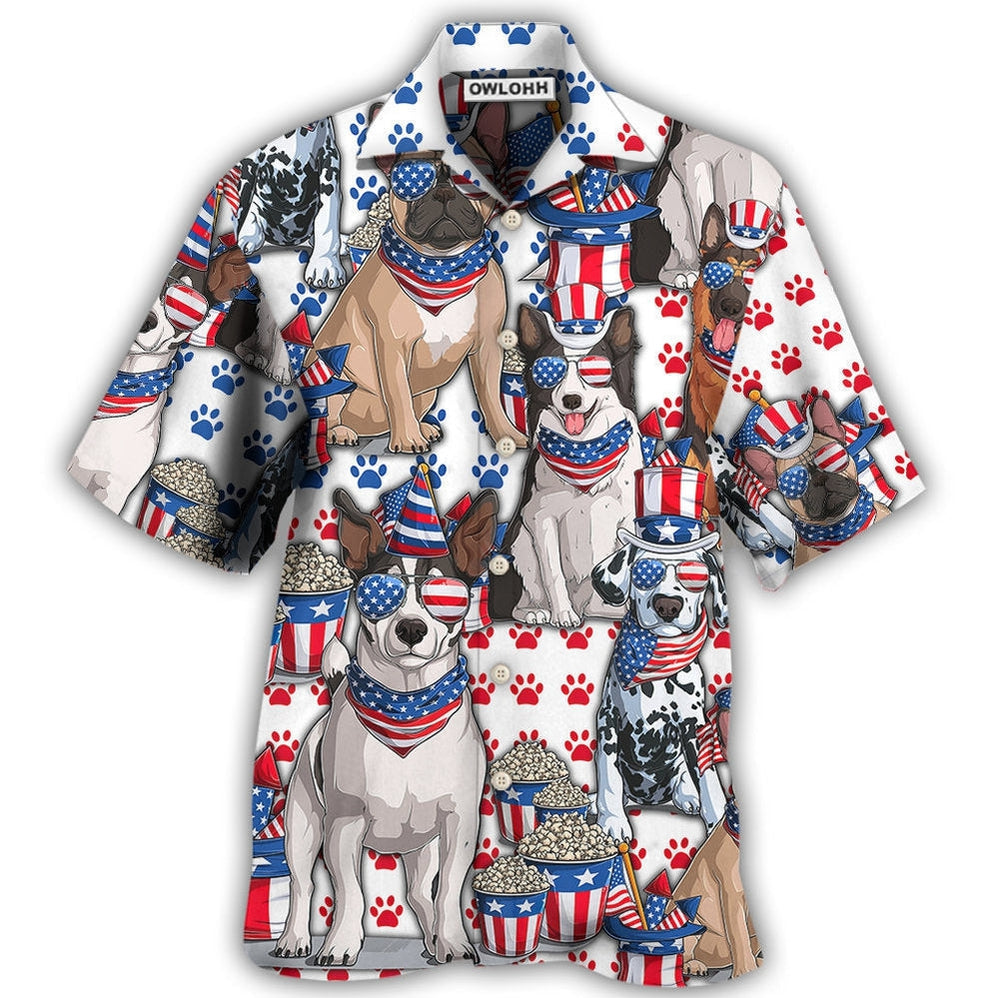 Hawaiian Shirt / Adults / S Dog Independence Day Dogs - Hawaiian Shirt - Owls Matrix LTD