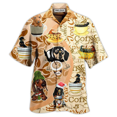Hawaiian Shirt / Adults / S Dachshund Dog Life Is Better With Dachshund And Coffee - Hawaiian Shirt - Owls Matrix LTD