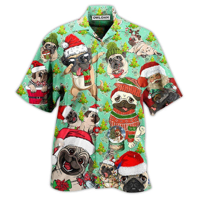 Hawaiian Shirt / Adults / S Pug Dog Merry Pugmas - Hawaiian Shirt - Owls Matrix LTD