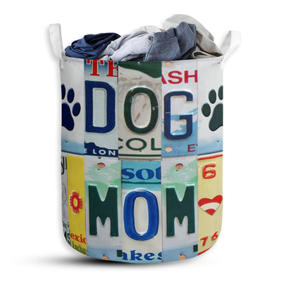 Dog Mom Live Love License Plate - Laundry Basket - Owls Matrix LTD