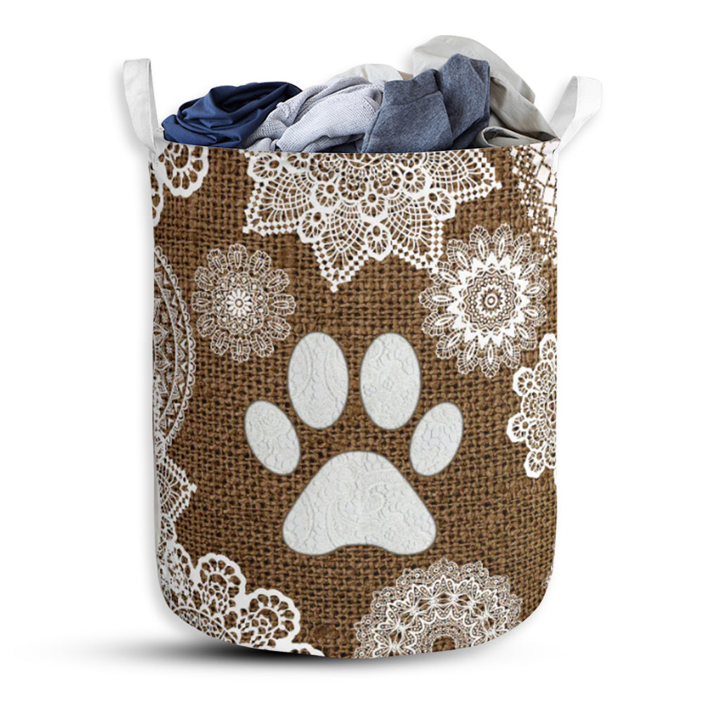 Dog Paw Lace Handmade - Laundry Basket - Owls Matrix LTD