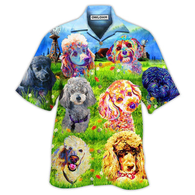 Hawaiian Shirt / Adults / S Poodle In The Beautiful Grass Field - Hawaiian Shirt - Owls Matrix LTD
