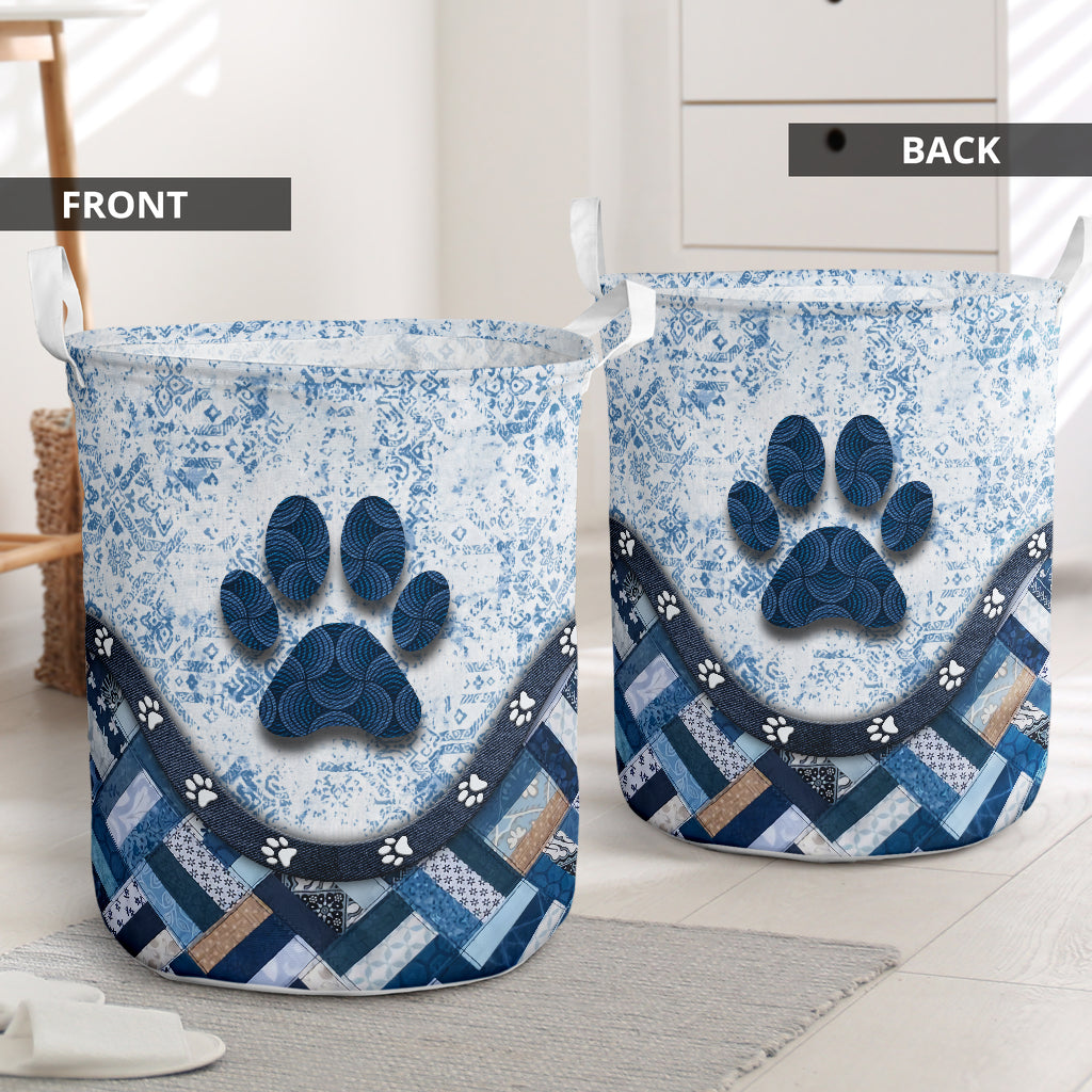 Dog Paw Blue Style - Laundry Basket - Owls Matrix LTD