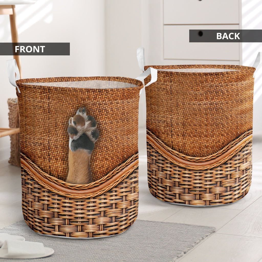 Dog Paw Rattan Teaxture - Laundry Basket - Owls Matrix LTD