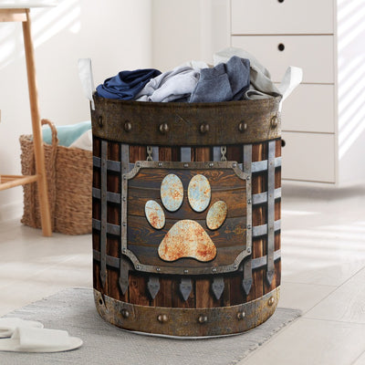 Dog paw vintage style – Laundry basket - Owls Matrix LTD