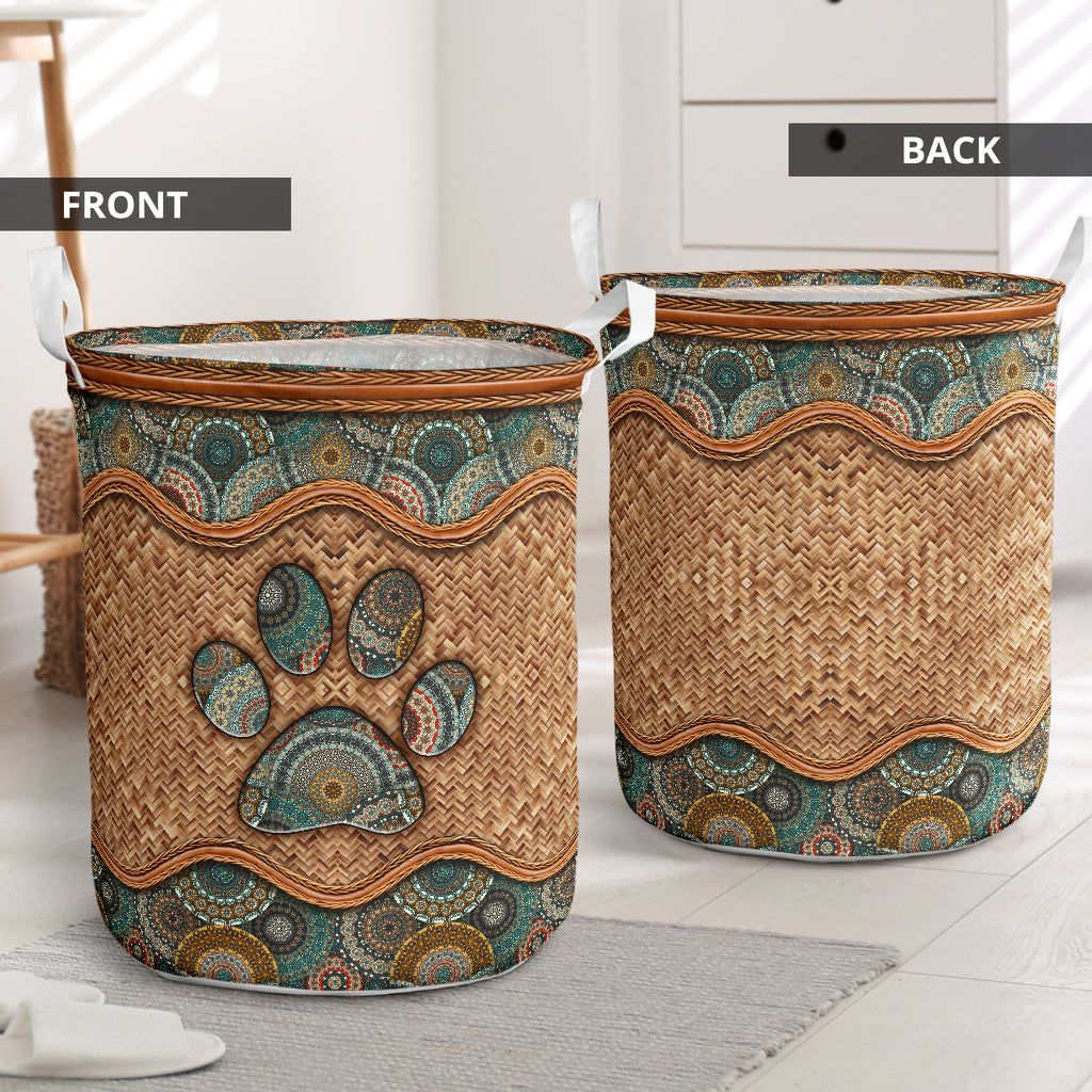 Dog Rattan Mandala Style - Laundry Basket - Owls Matrix LTD