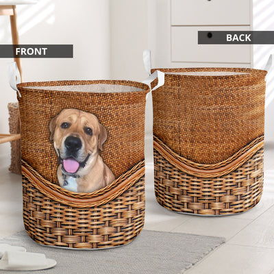 Dog Rattan Teaxture Lovely Life - Laundry Basket - Owls Matrix LTD