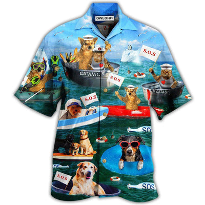 Hawaiian Shirt / Adults / S Dogs And Cats Funny Team - Hawaiian Shirt - Owls Matrix LTD