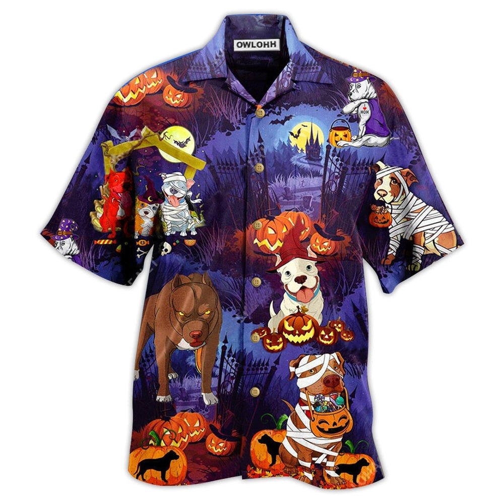 Hawaiian Shirt / Adults / S Halloween Dogs Night Scary - Hawaiian Shirt - Owls Matrix LTD