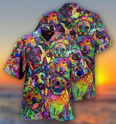 Dogs Be The Person Your Dog Thinks You Are Colorful Painting - Hawaiian Shirt - Owls Matrix LTD
