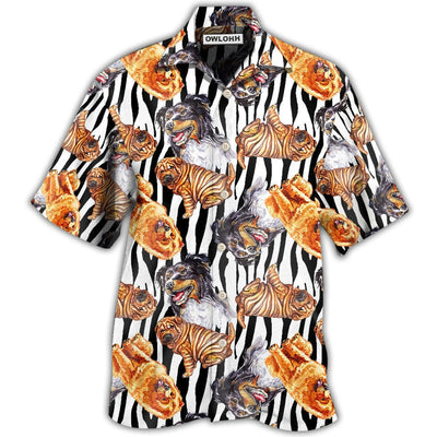 Hawaiian Shirt / Adults / S Dogs Black Striped Style Cool - Hawaiian Shirt - Owls Matrix LTD