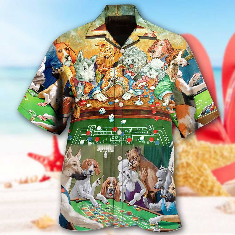 Dog Casino Play So Many Funny - Hawaiian Shirt - Owls Matrix LTD