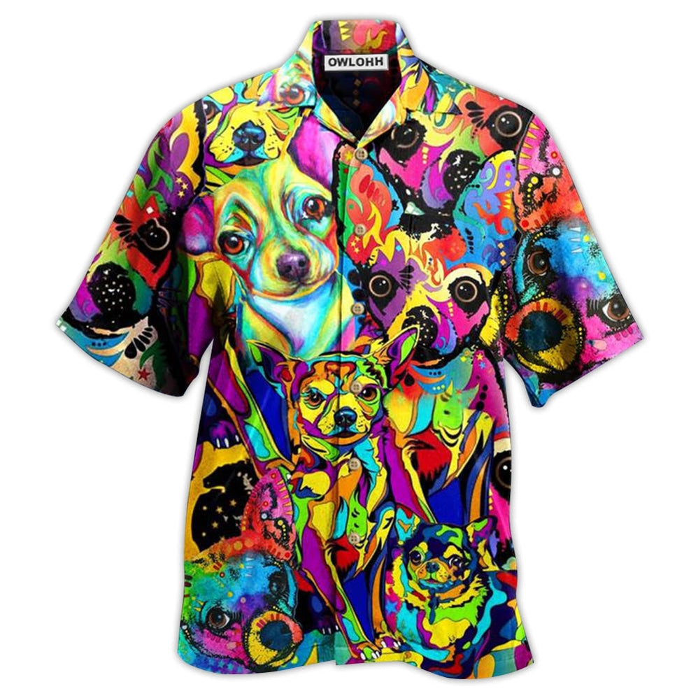 Hawaiian Shirt / Adults / S Chihuahua Colorful Painting - Hawaiian Shirt - Owls Matrix LTD