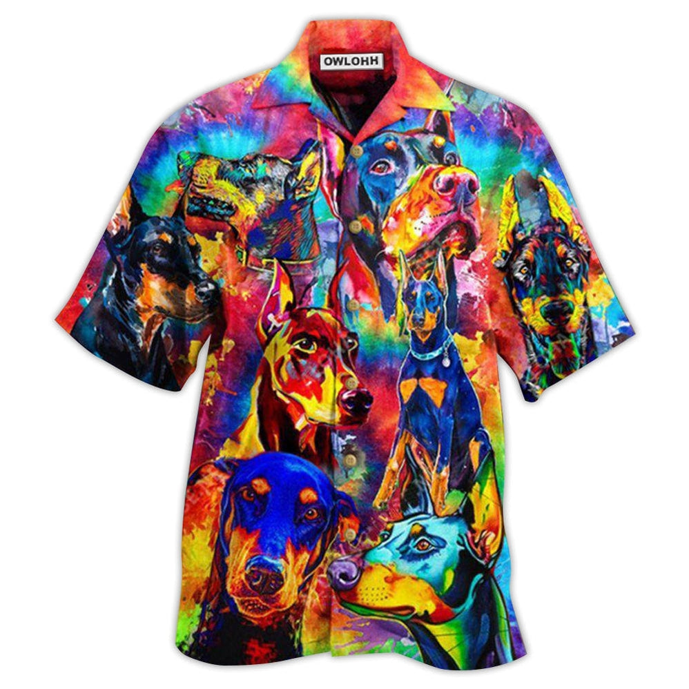 Hawaiian Shirt / Adults / S Doberman Dogs Colorful - Hawaiian Shirt - Owls Matrix LTD