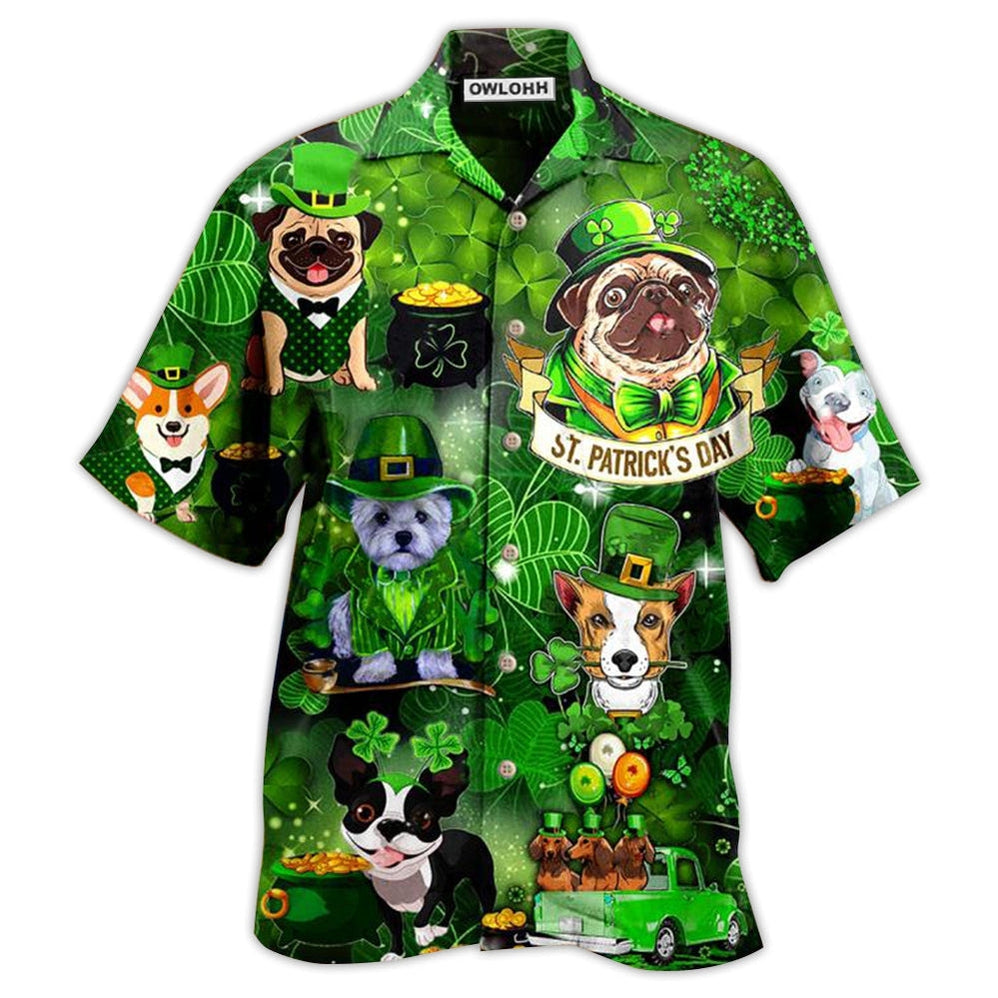 Hawaiian Shirt / Adults / S Irish Dogs Love Irish - Hawaiian Shirt - Owls Matrix LTD