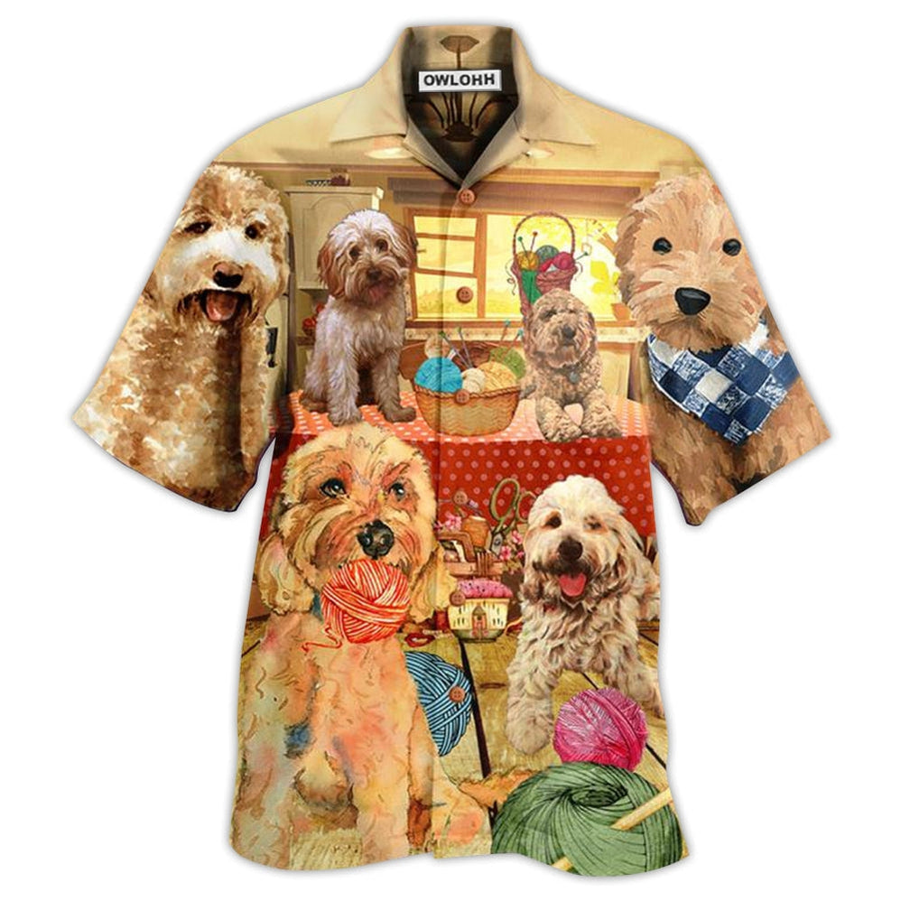 Hawaiian Shirt / Adults / S Goldendoodle Lovely Dog Crochet - Hawaiian Shirt - Owls Matrix LTD