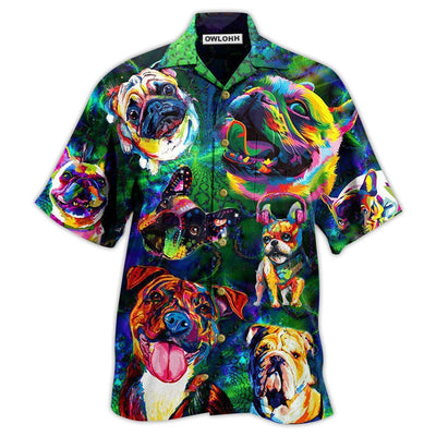 Hawaiian Shirt / Adults / S Dogs Peace Love And Colorful - Hawaiian Shirt - Owls Matrix LTD