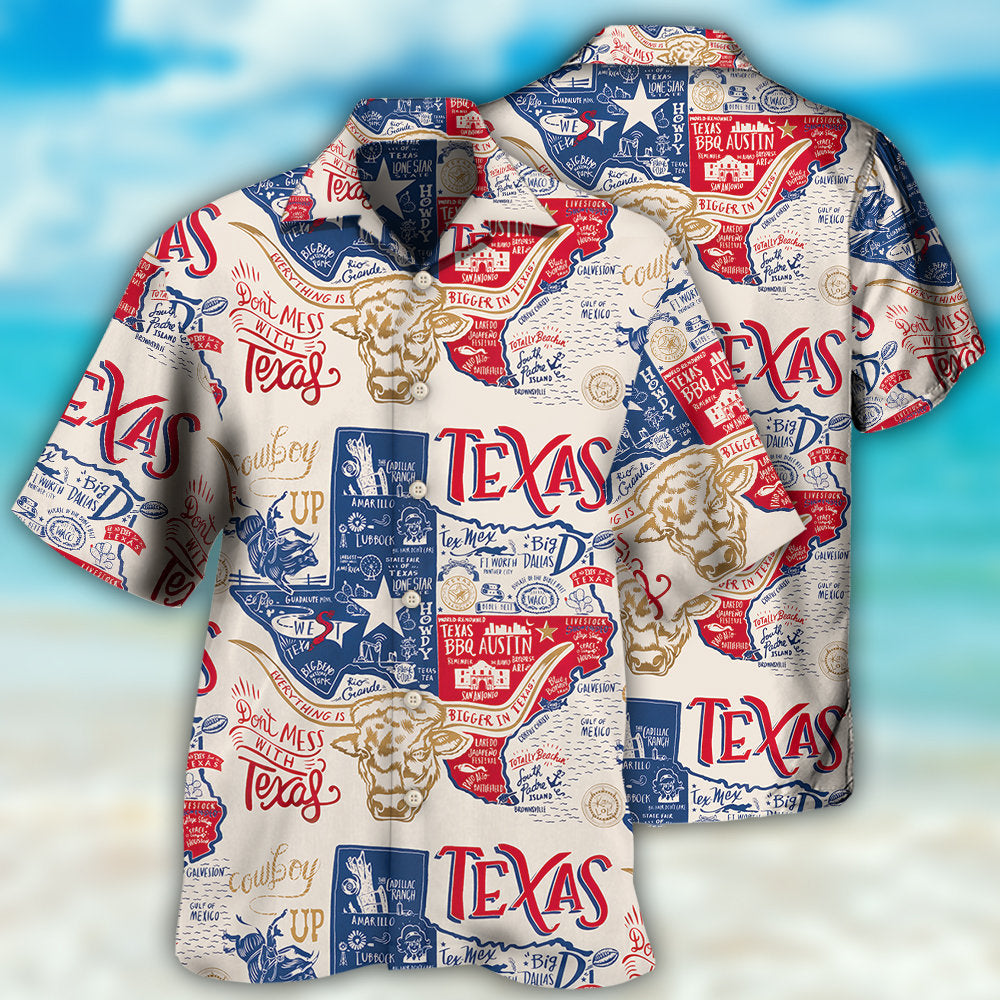 Texas Don't Mess With Texas - Hawaiian Shirt - Owls Matrix LTD